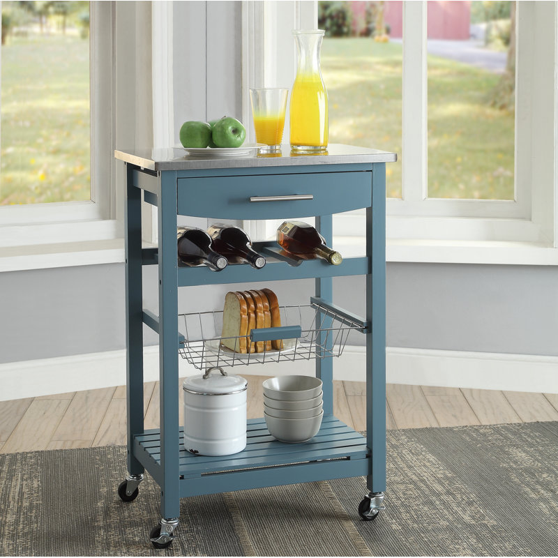 Haviland Kitchen Cart with Stainless Steel Top & Reviews Joss & Main